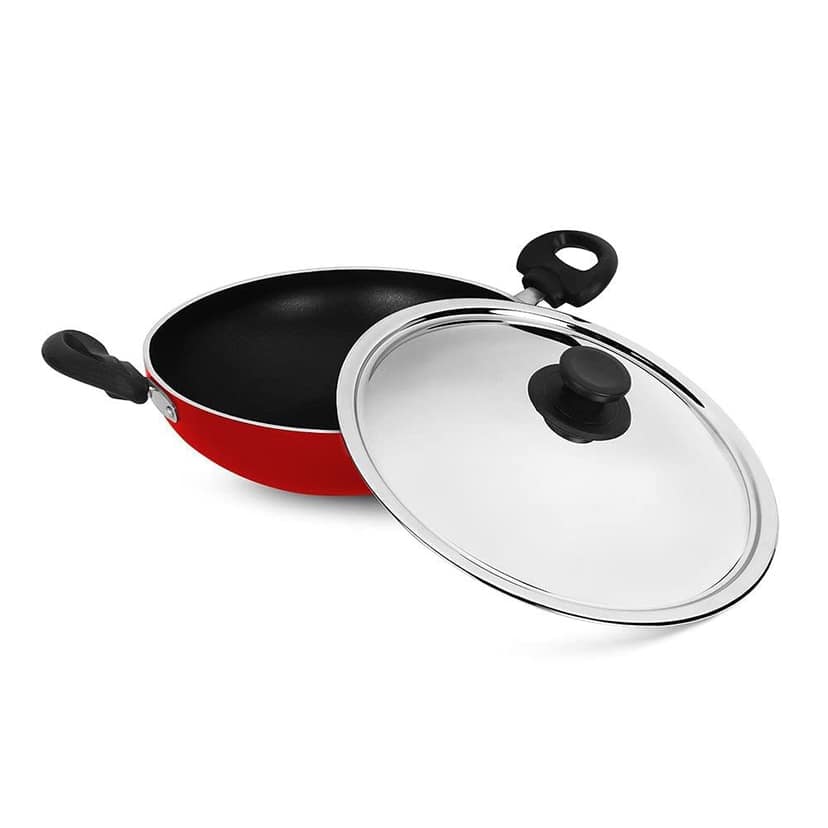 Pigeon Storm Non-Stick Aluminium Kadai 300 mm, Induction Base - Brown view 3