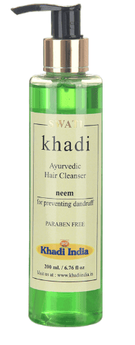 Khadi Swati - Ayurvedic Herbal Hair Cleanser Neem SAT Paraben Free (Shampoo) 210ml. view 3