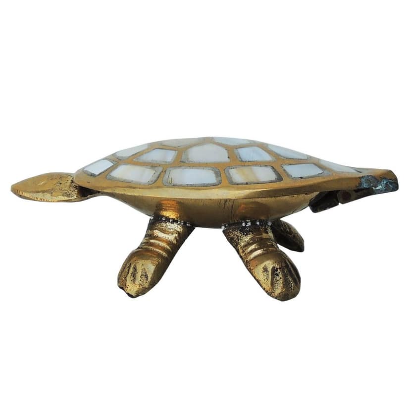 Brass Showpiece Tortoise, Turtle [Kachua] Statue, Height : 2 Inch (ANMAS002 C) view 2