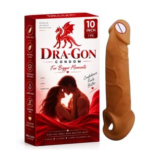 Dragon 10 Inch Silicone Condom | Silicone Adult Condom for Adults | 10 Inch Intimate Wellness Product | 1 Piece