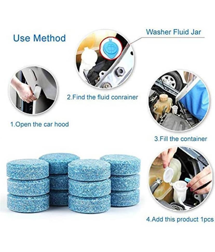 PROGIENCE - Car Accessories in 10PCS/1 Set Car Wiper Detergent Effervescent Washer Windshield Glass Cleaning Tablets for car accessories view 2