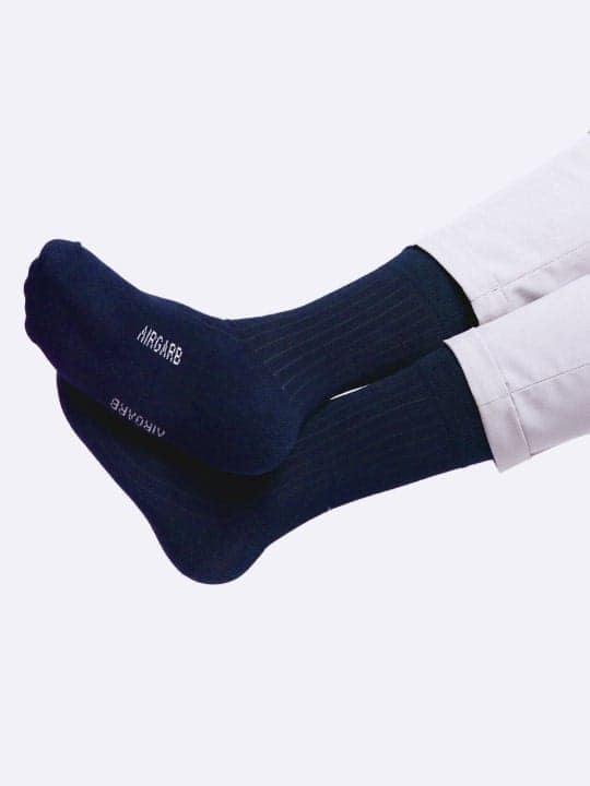 Air Garb Indulge in luxury with our premium cotton socks - Men and Women - Crew Length - Navy Blue