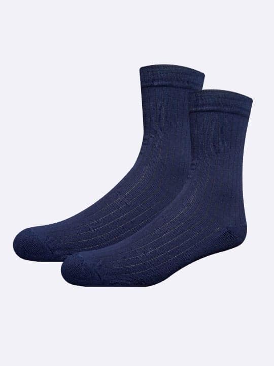 Air Garb Indulge in luxury with our premium cotton socks - Men and Women - Crew Length - Navy Blue view 2