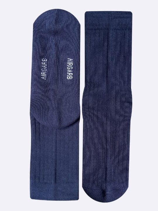 Air Garb Indulge in luxury with our premium cotton socks - Men and Women - Crew Length - Navy Blue view 5