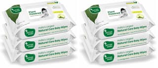 Mother Sparsh Natural Care Water Baby Wipes with Lid | 100% Plant Made Fabric From Forest Land | Fresh+Cleanse (with Cucumber) Plant Powered Wet Wipes For Baby I Cotton Cloth Like Bigger Sheets | 60 Pcs (Pack of 6) Mother Sparsh Natural Care Water Baby W