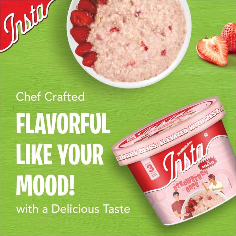 Insta Ahaar Masala Oats - Cup 55g | Ready-to-Eat | Instant Snack view 3