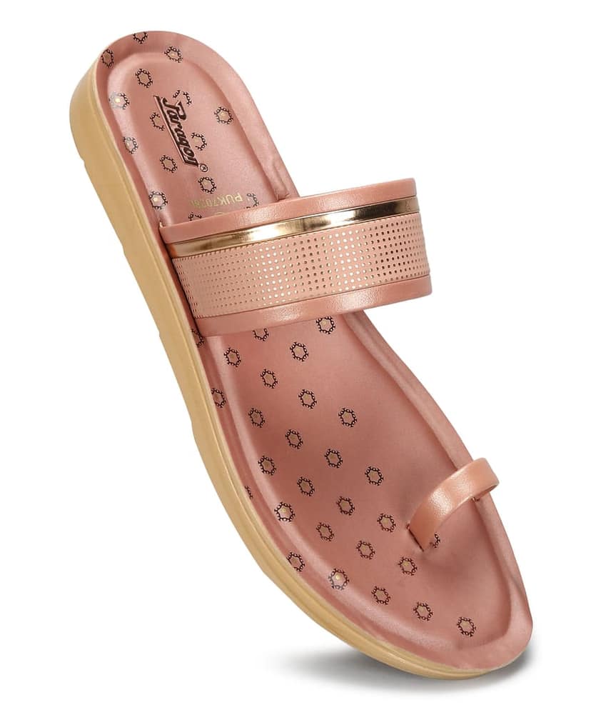 Paragon Women's Slip On Flat Pink Sandals | Durable Dailywear Sandals view 6