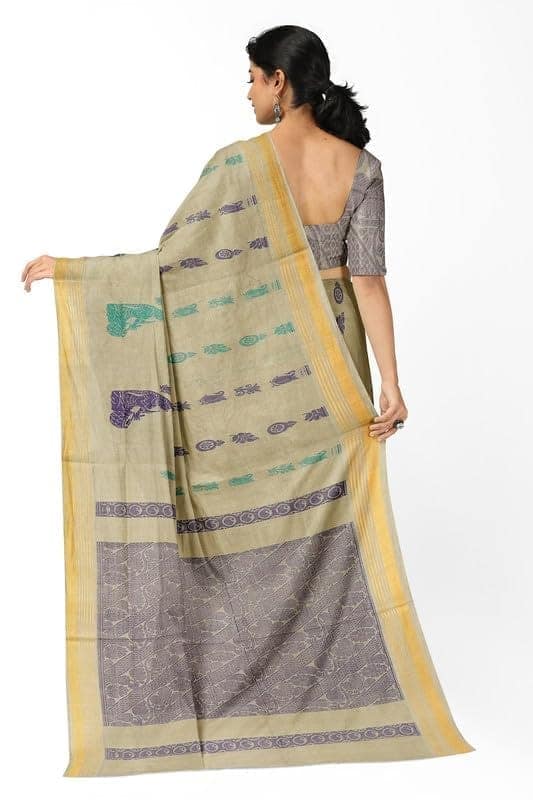 APCO Handloom - Women's Rahajmundry Pure Cotton Grey Handloom Saree (Angara Handloom Saree) 104 view 3