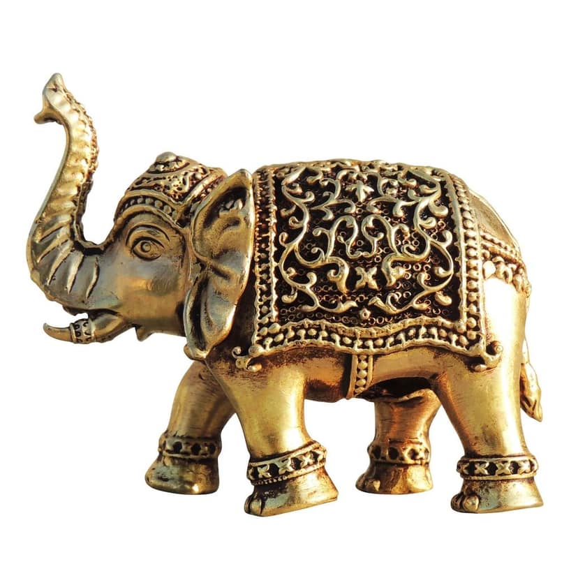 Brass Elephant (Haathi) Decorative Showpiece Statue, Height : 2.5 Inch (BSMAS1707 E) view 2