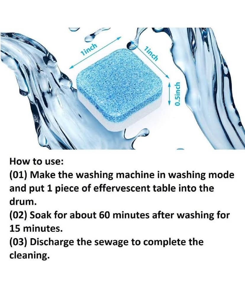 DHSMART Blue Home and Kitchen All Purpose Cleaner Tablets Descaling drum cleaning Machine Cleaner tablet 172 g Pack of 10 view 2
