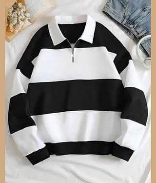 ENITOR Men Cotton Blend Regular Fit Striped Polo T Shirt ( Beige )
