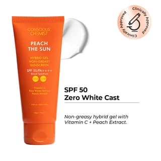 Conscious Chemist Sunscreen SPF 50 PA++++, Vitamin C & Rice Water, Lightweight, No White Cast - 50g