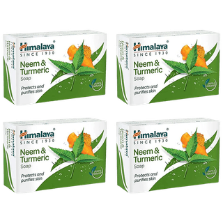 Himalaya Neem & Turmeric Bathing Soap, Cleanses & Purifies Skin, 75 G (Pack Of 4)