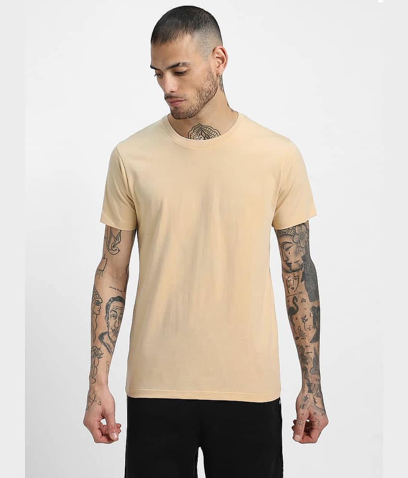 Veirdo Pack of 1 100% Cotton Regular Fit Men's T-Shirt ( Brown )