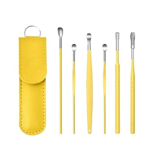 Ear Cleaning Kit Steel Ear Cleaner Reusable Ear Wax Remover Tool Kit Set With Storage Box, 6 Pcs Stainless Steel Earpick Set, Spiral Ear Curette for Home & Travel view 2
