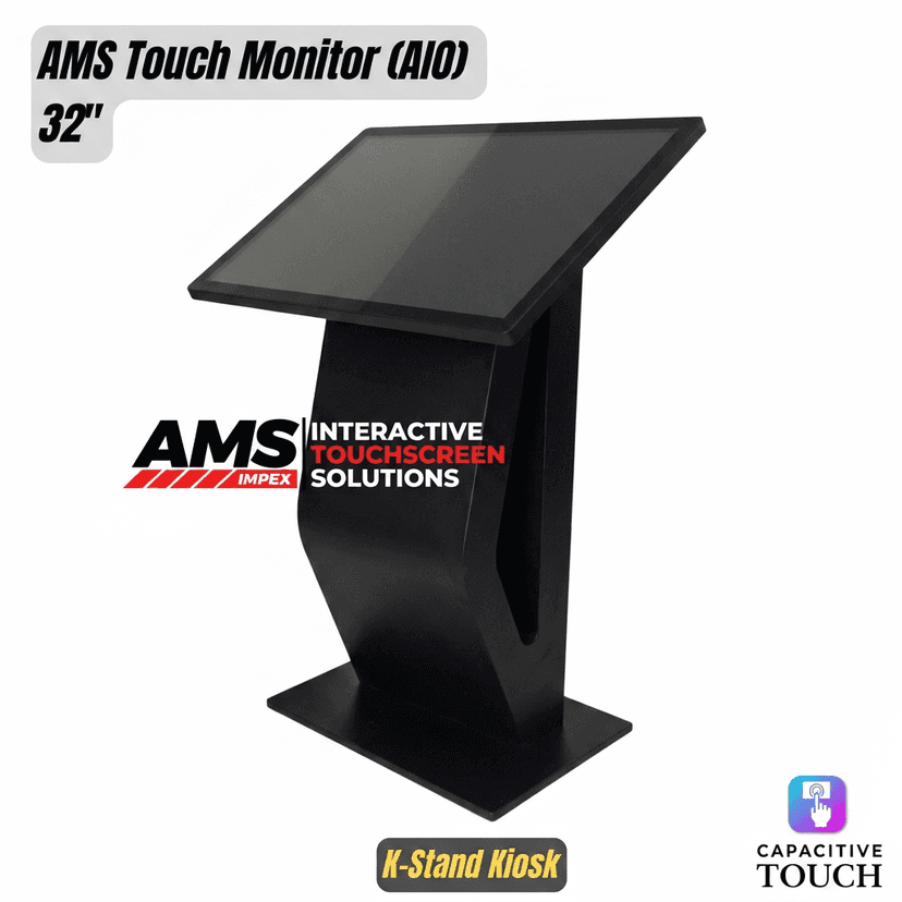 Kiosk Stand Base with 32" Inbulit Android Touch Monitor Stable Floor Standing, Multifuntional Kiosk Base | 32" Inbuilt Android Touch Monitor with Floor Kiosk view 3