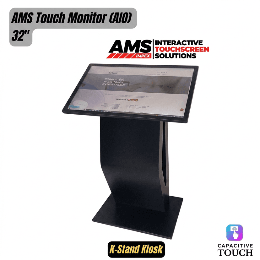 Kiosk Stand Base with 32" Inbulit Android Touch Monitor Stable Floor Standing, Multifuntional Kiosk Base | 32" Inbuilt Android Touch Monitor with Floor Kiosk view 4