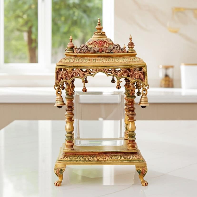 Brass Temple Showpiece - Traditional Hindu God Idol Statue, Height : 21 Inch (BSMAS1625 H) view 2
