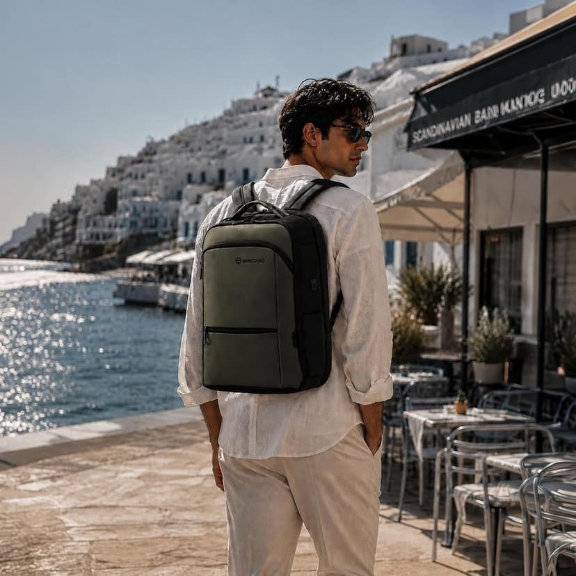 HARISSONS Stratos 35L Business Travel Laptop Backpack | Fits 15.6" Laptop | Water-Resistant | USB Port | Rain Cover | Anti-Theft Pocket | Work, Commute & Travel | view 2