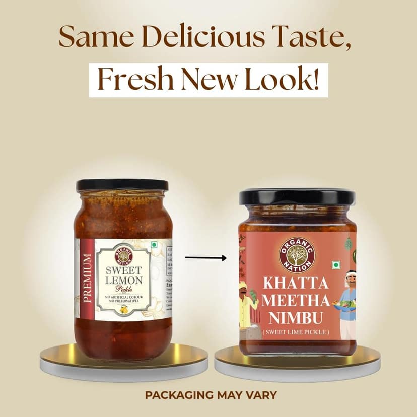 Organic Nation Sweet Lemon Pickle 300g | Khatta Meetha Nimbu Achar view 9