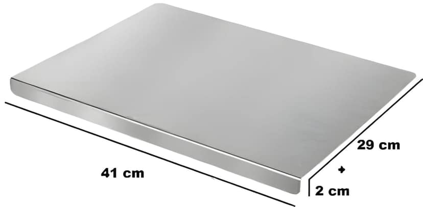 Heavy Duty Stainless Steel Chopping Cutting Pad with Rolling Pin | 35 × 31 CM Stainless Steel Cutting Board | Multipurpose Kitchen Chopping Board & Dough Rolling Board | Food Preparation Board for Cutting, Chopping & Rolling (Original) view 5