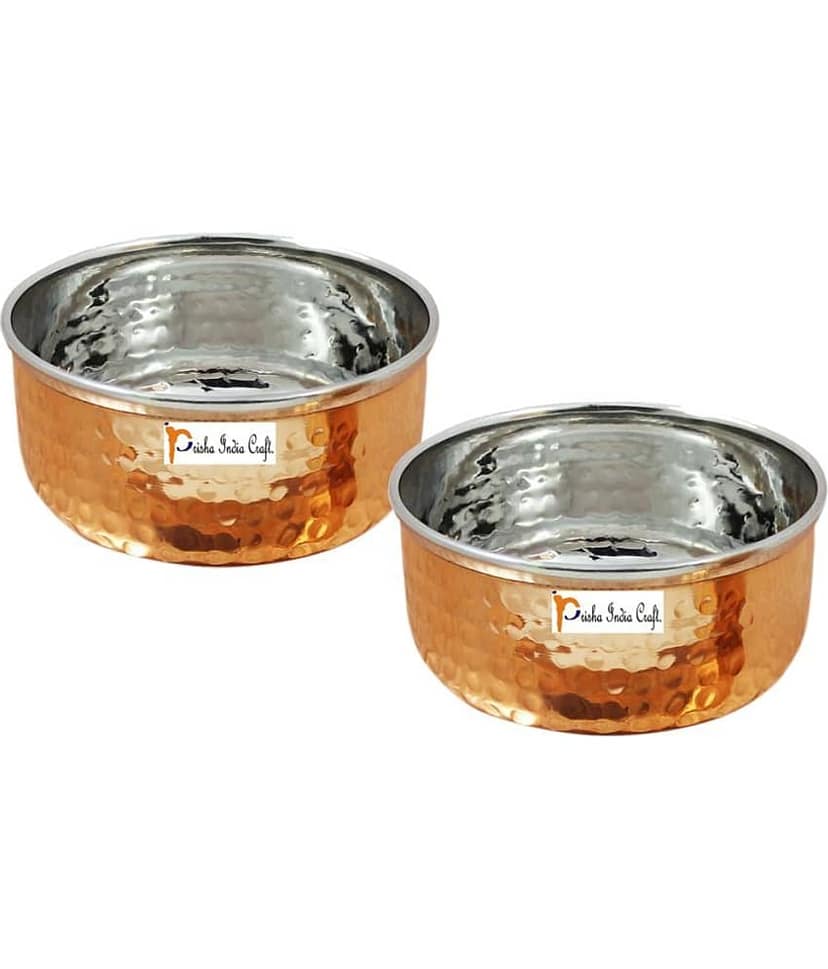 Prisha India Craft Pcs Copper Dessert Bowl 180 ml