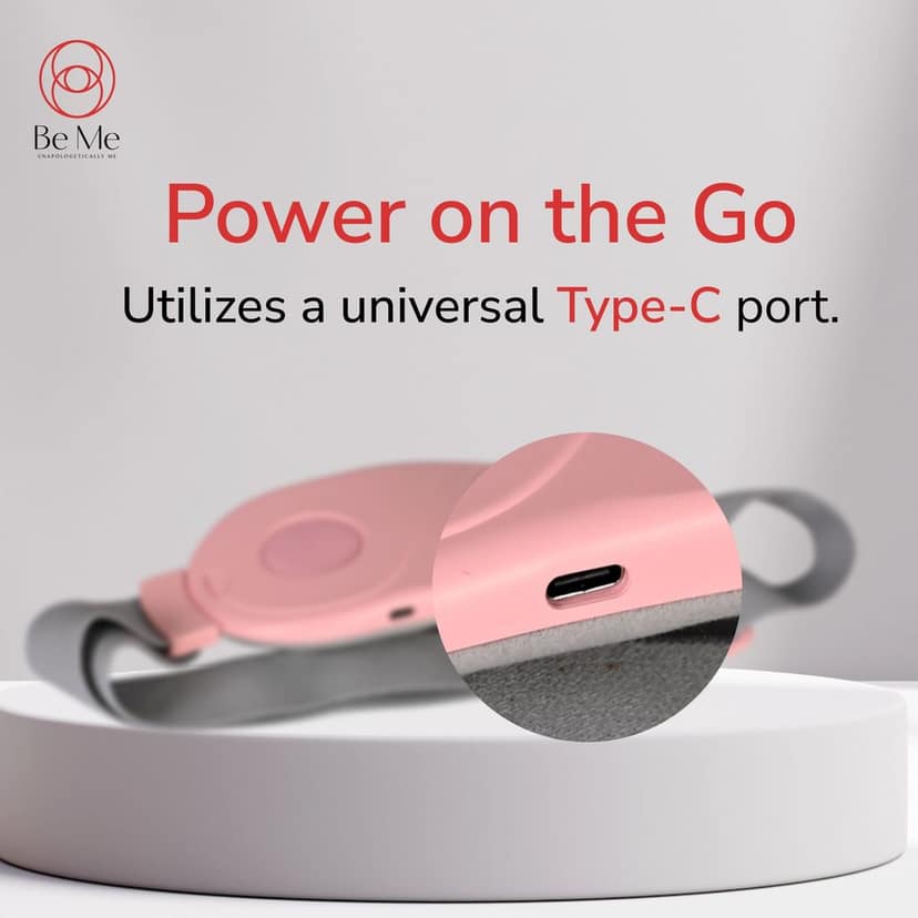 Be-Me-Cramp-Comfort-PRO:-Portable-&-Easy-to-use-with-Rechargeable-Bigger-Battery-|-3-Heat-Modes-&-3-Massage-Modes-for-Period-Pain-Relief-|-Bigger-Front-LED-Display-with-Battery-&-Temperature-Indication view 2