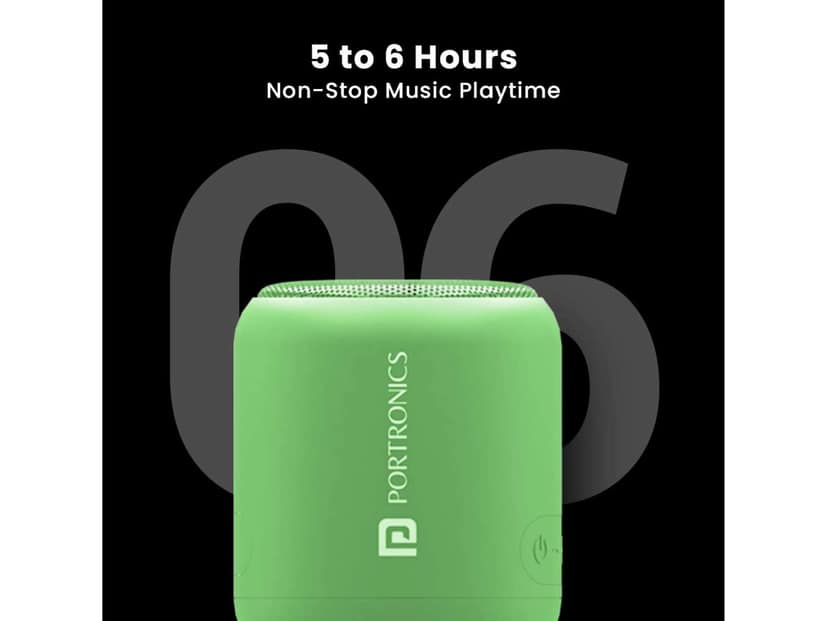 Portronics SoundDrum 1 12W TWS Portable Bluetooth Speaker with Powerful Bass, Bluetooth 5.3V, 360° Surround Sound, USB Drive in, Type C Fast Charging view 2
