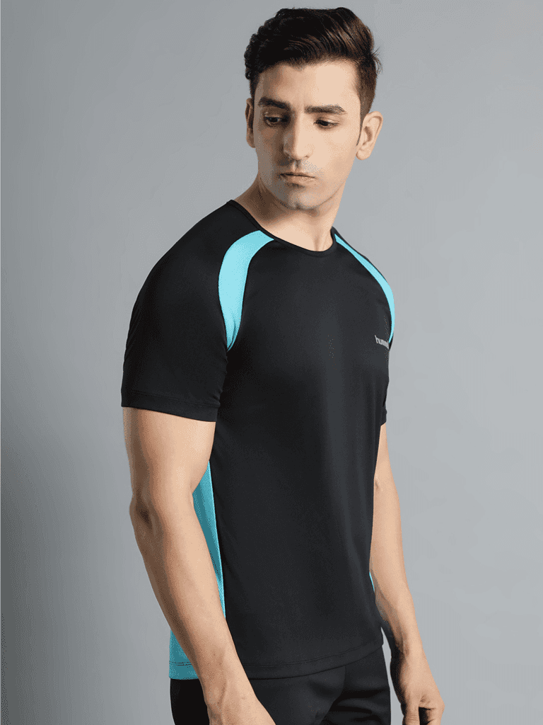 Calin Round Neck Half Sleeve Solid Regular fit Polyester T-shirt for Men Comfortable Breathable Fabric Stretchable for Everyday Use Ideal for Yoga Training Gym Running or Performance view 3