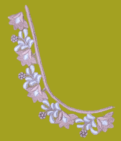 Exquisite Hand Embroidered Blouse Neckline Border with Zari and Beads view 2