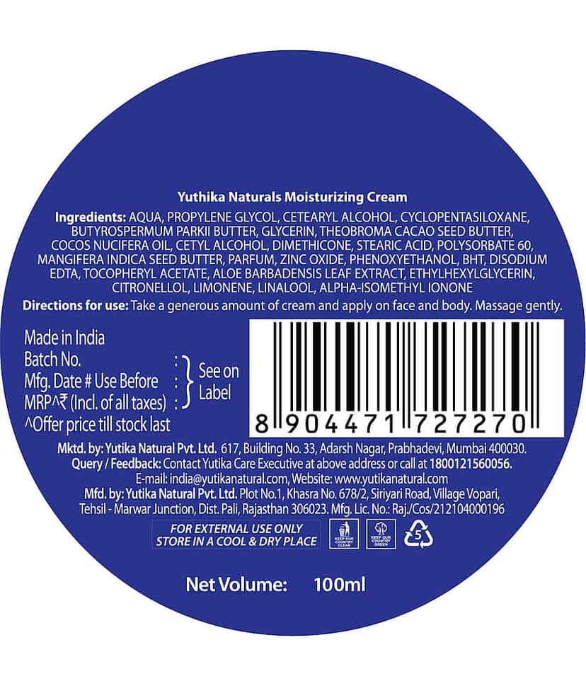 Yuthika Intense Winter Care Cream 100ml, Non Greasy Daily Moisturizing Cream for Dry to Very Dry Skin, Face Moisturizer view 2