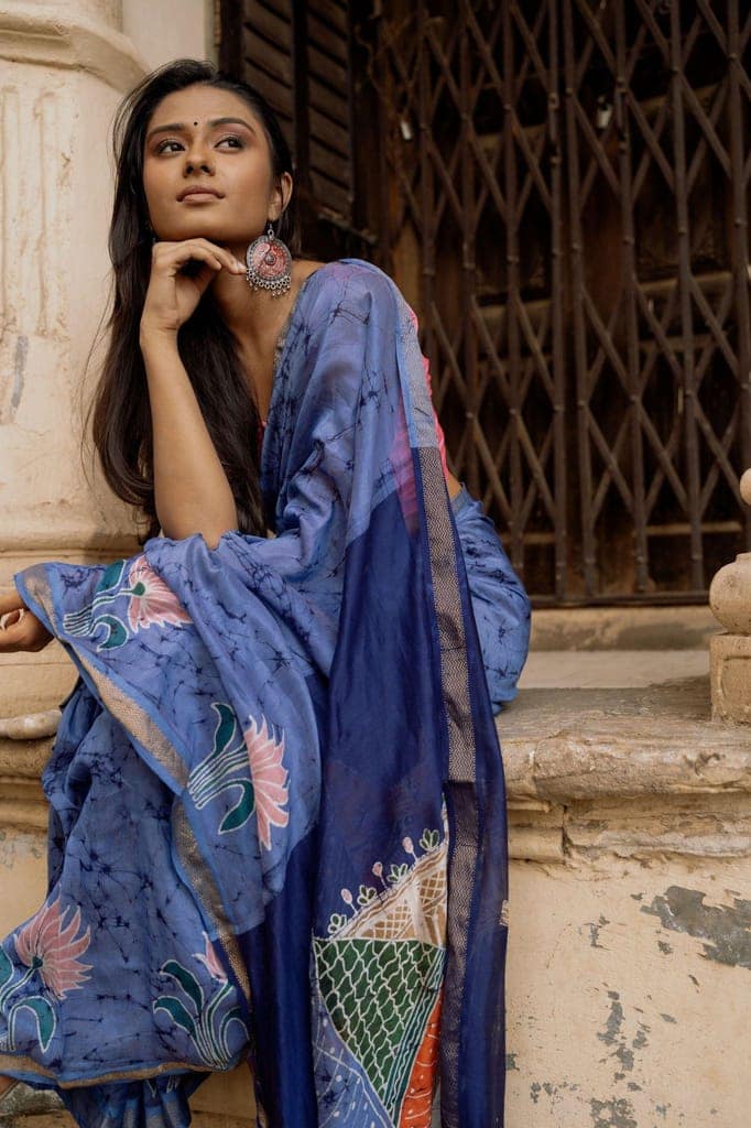 Ragini Rang Rasiya - Narmada Batik Maheswari saree view 3
