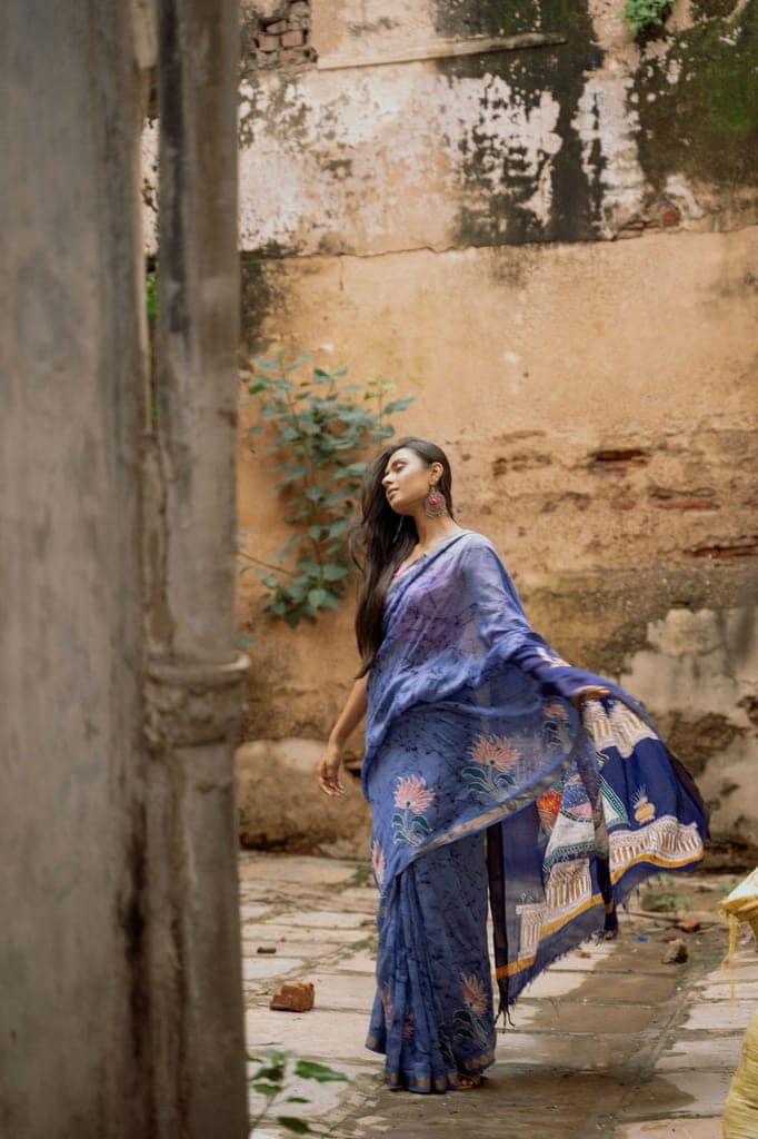 Ragini Rang Rasiya - Narmada Batik Maheswari saree view 4