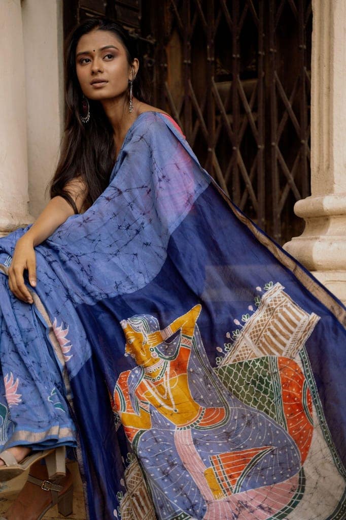 Ragini Rang Rasiya - Narmada Batik Maheswari saree view 5