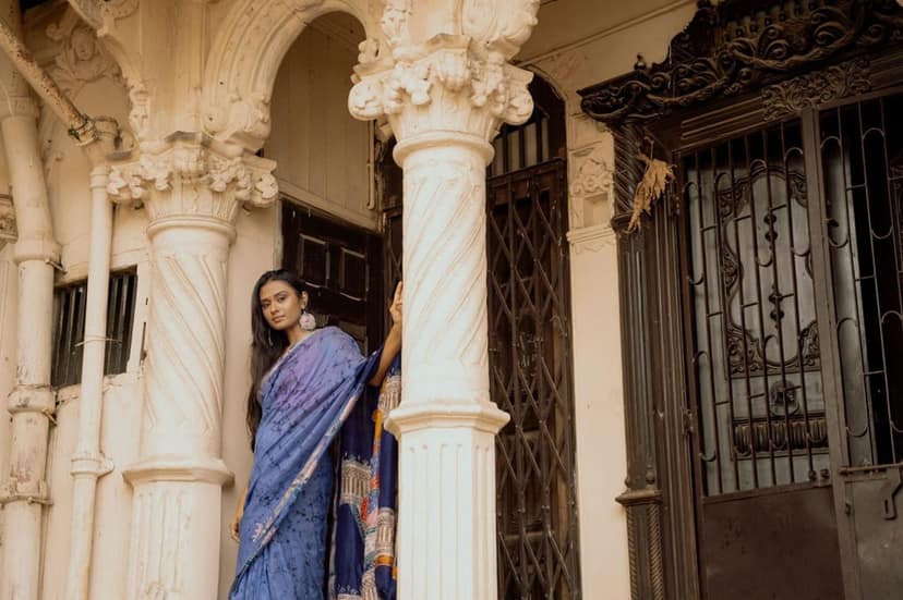 Ragini Rang Rasiya - Narmada Batik Maheswari saree view 8