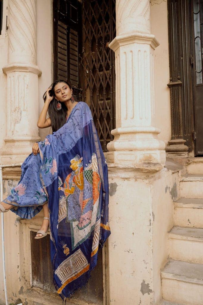 Ragini Rang Rasiya - Narmada Batik Maheswari saree view 9