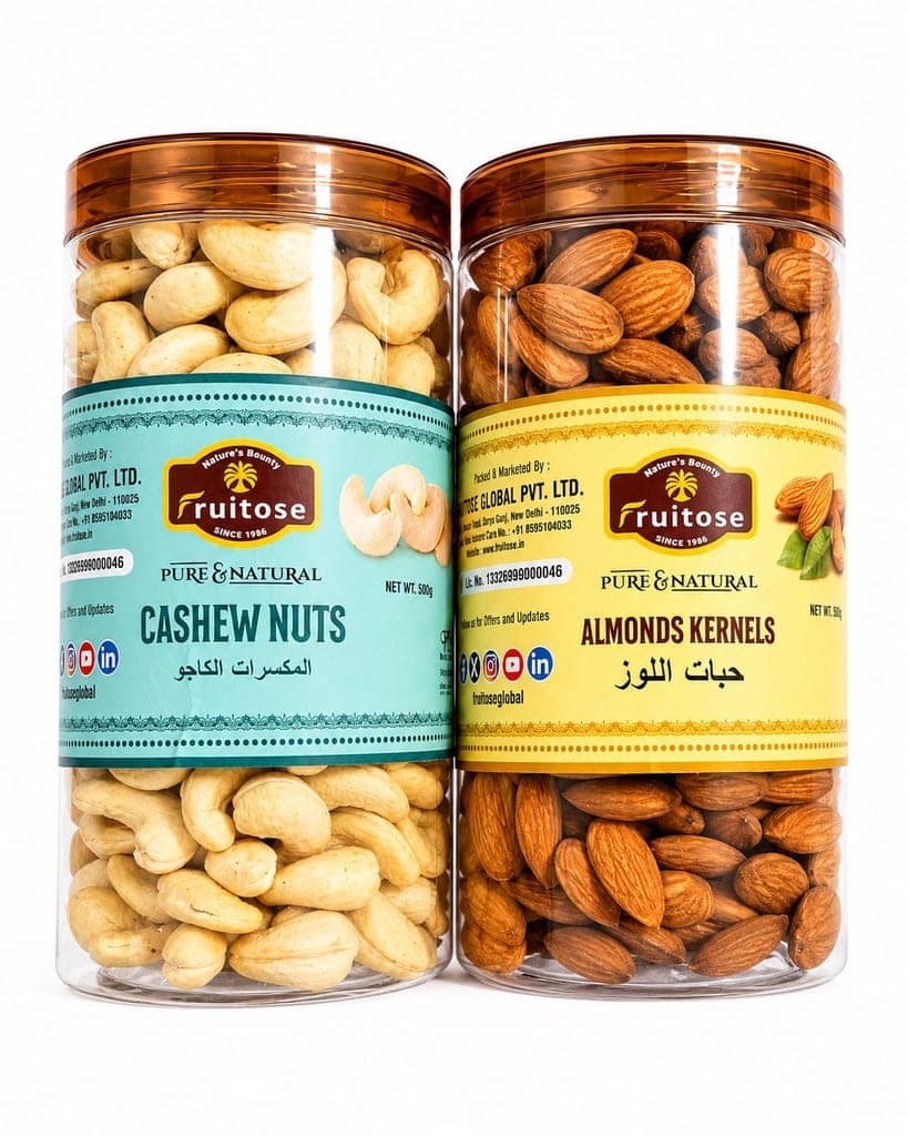 Fruitose Global Pvt. Ltd. Pure & Natural Cashew Nuts & Almonds Kernels 500g Each (Pack of 2) view 3
