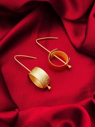 Morison Golden Feather Earrings A Touch of Nature's Beauty