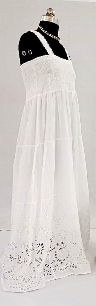 NV92459/F001-004-White Sleeveless Pure Cotton Dress view 3