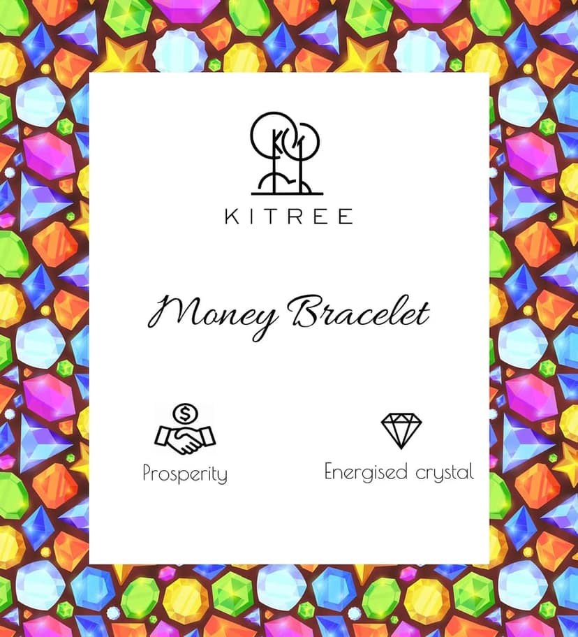 KITREE MONEY CRYSTAL BRACELET 8MM ROUND WITH LUCKY CHARMS FOR UNISEX (MULTI COLOR) view 4