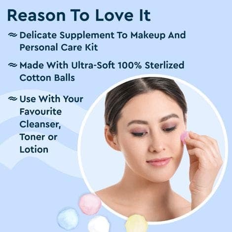 2 Packs of Tru Tip Colored Cotton Balls, AZO Free, Ideal for Pure and Gentle Care (50 pcs each pack) view 3