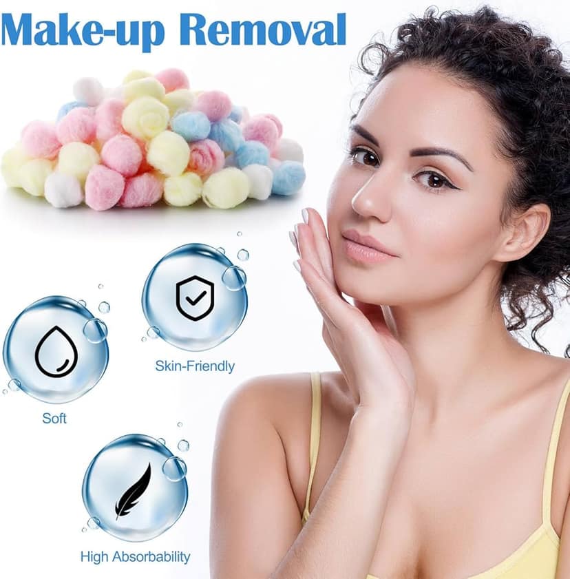 2 Packs of Tru Tip Colored Cotton Balls, AZO Free, Ideal for Pure and Gentle Care (50 pcs each pack) view 5