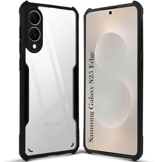 PLUGTECH Slim Shockproof Case | Matte Black Soft | Drop Protection | Precise Cutouts | Premium Mobile Cover for Samsung Galaxy S25 Edge