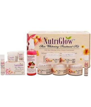NutriGlow Facial Kit, Bleach Cream & Fresh Rose Toner with Vitamin E and Retinol for Tightens Pores & Healthy Glowing Skin, Pack of 3