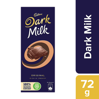 Cadbury Dark Milk Chocolate Bar, 72 G