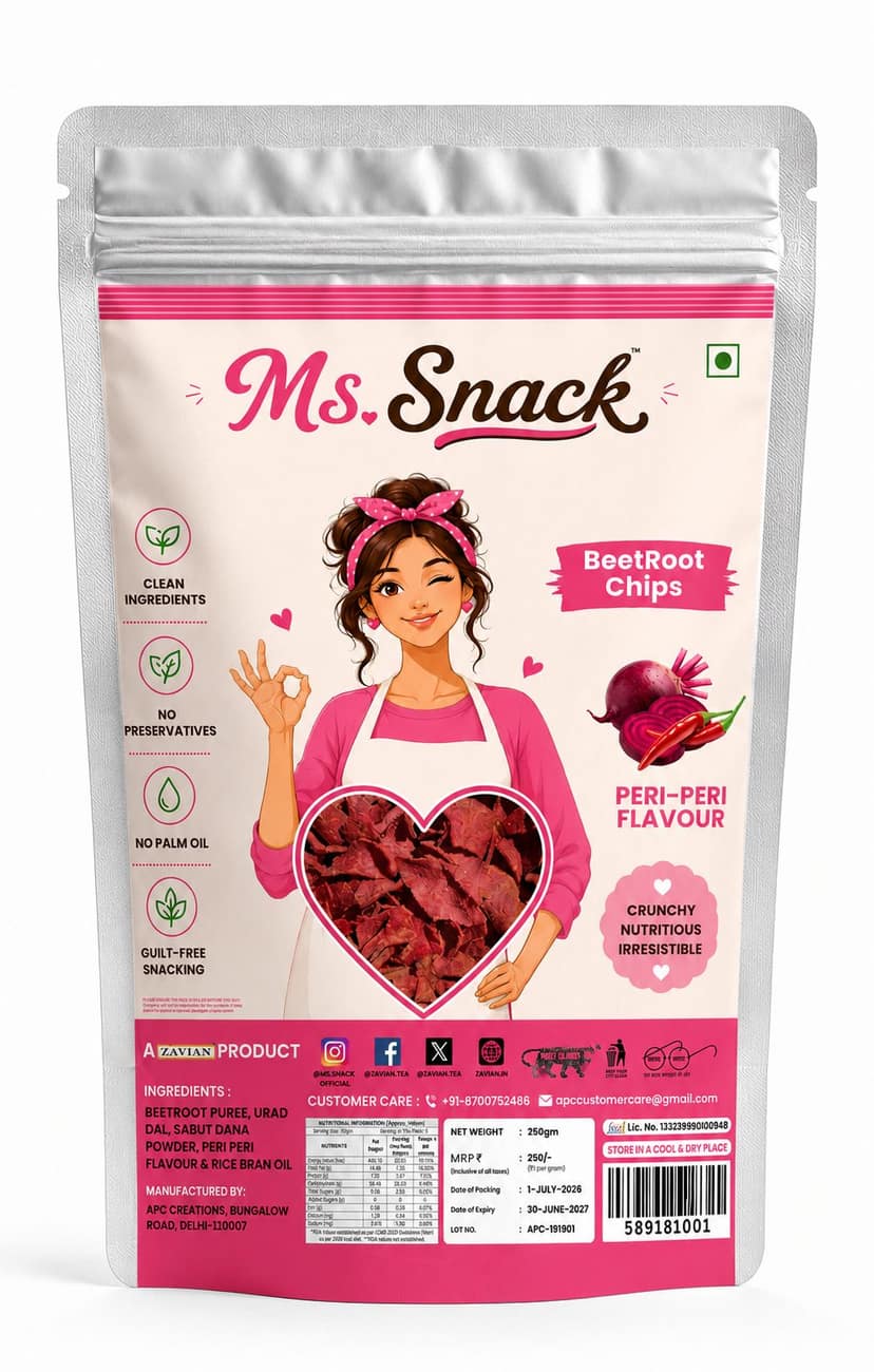 Ms. Snack Peri-Peri Beetroot Chips - 250g