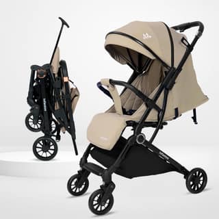Infantso RIDE-X Premium Baby Stroller / Pram Auto Fold with 5 Points Safety Harness, Multi Level seat Recline & Spacious Cushioned seat, One-Hand Fold and 360 Rotating Wheels, Travel Friendly, Extendable Canopy, Adjustable Footrest, Shock Absorption Whee