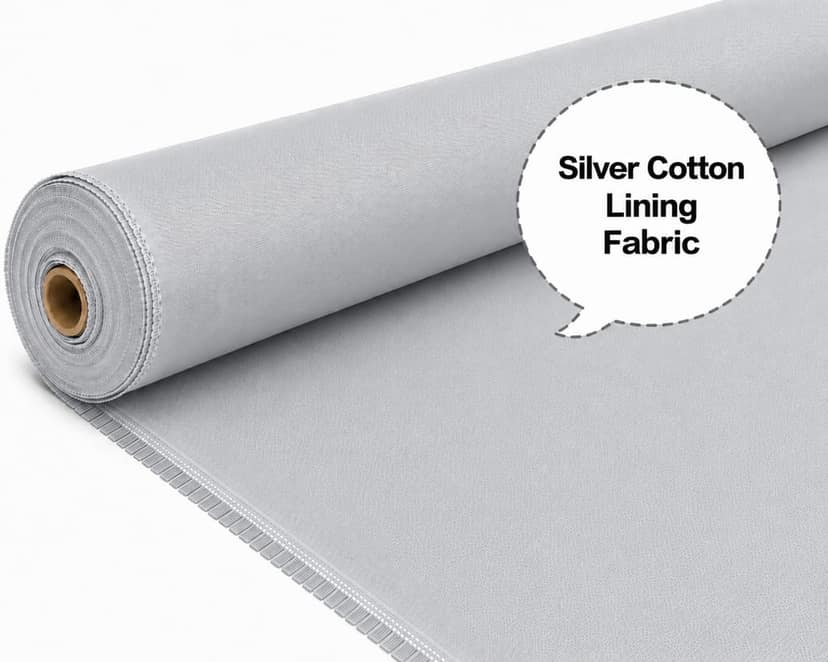 Silver Cotton Lining Fibre (Chhota Panna), Silver Cotton Lining Fabric (Chhota Panna), Silver Lining Cloth (Chhota Panna), Soft Silver Cotton Lining (Chhota Panna), Silver Garment Lining Fabric (Chhota Panna) view 2