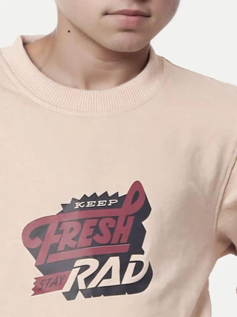 Teen Boys Beige graphic printed T-Shirt view 3