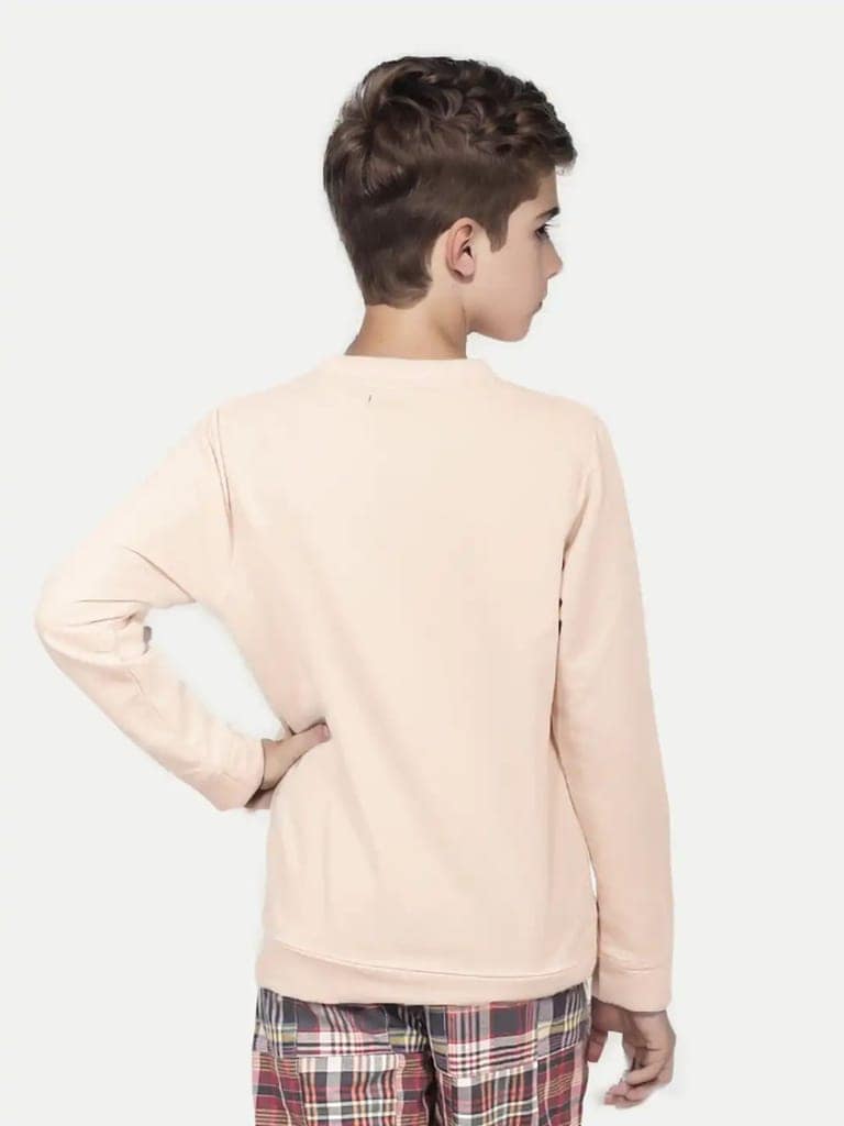 Teen Boys Beige graphic printed T-Shirt view 4